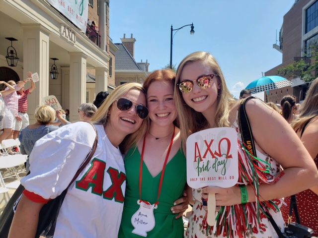 Ana Miller pledges Alpha Chi Omega at the University of Alabama